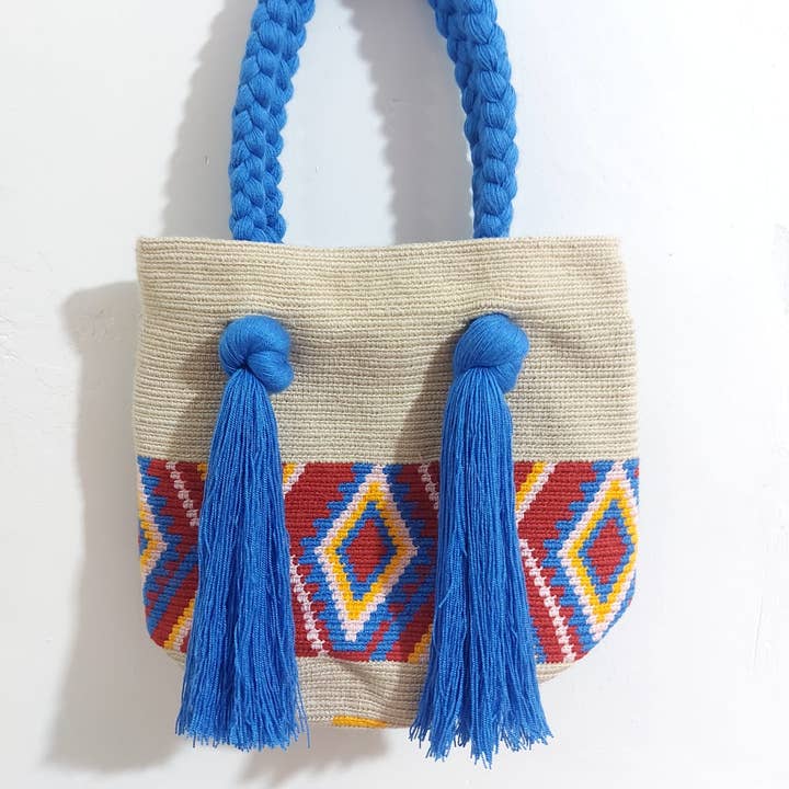 Medium handgjord virkad Wayuu Mochila-väska (Kopia) för wholesale av Authentic Origin Colombia