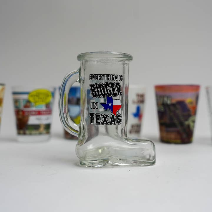 Scruffy's Ventures Inc. - Wholesale Shot Glass - Everything is Bigger in Texas Boot Shot Glass