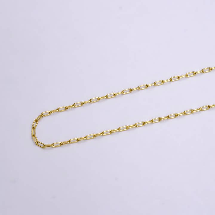 14K Gold Filled 2mm Paperclip 18 Inch, 16 Inch, 20 Inch Paperclip Choker Layering Chain Necklace | WA-2225 ~ WA-2227 for wholesale by Aim Eternal