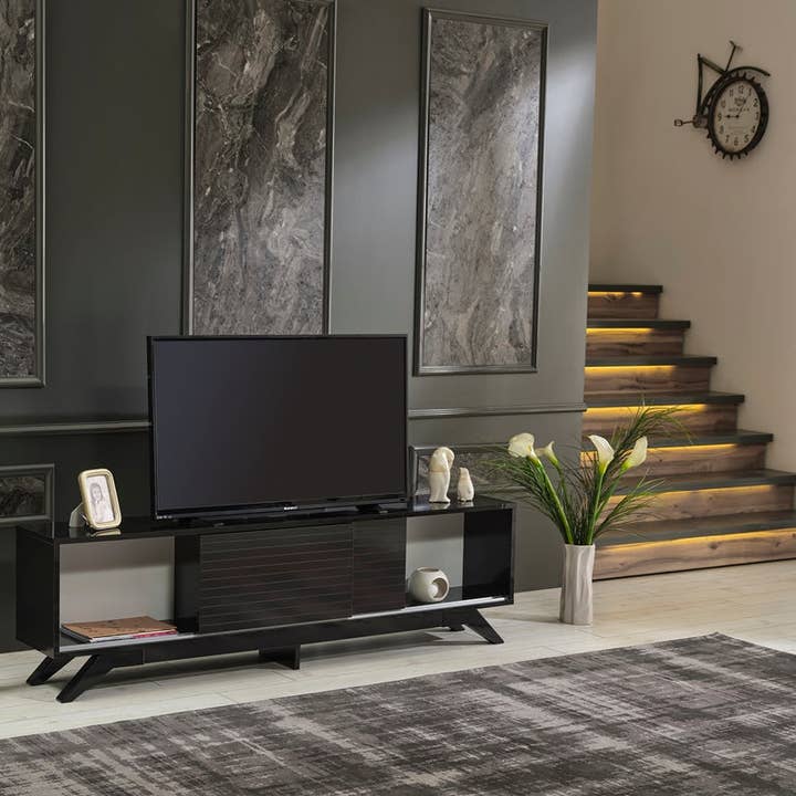 Luxia Tv Stand Black for wholesale on Faire5