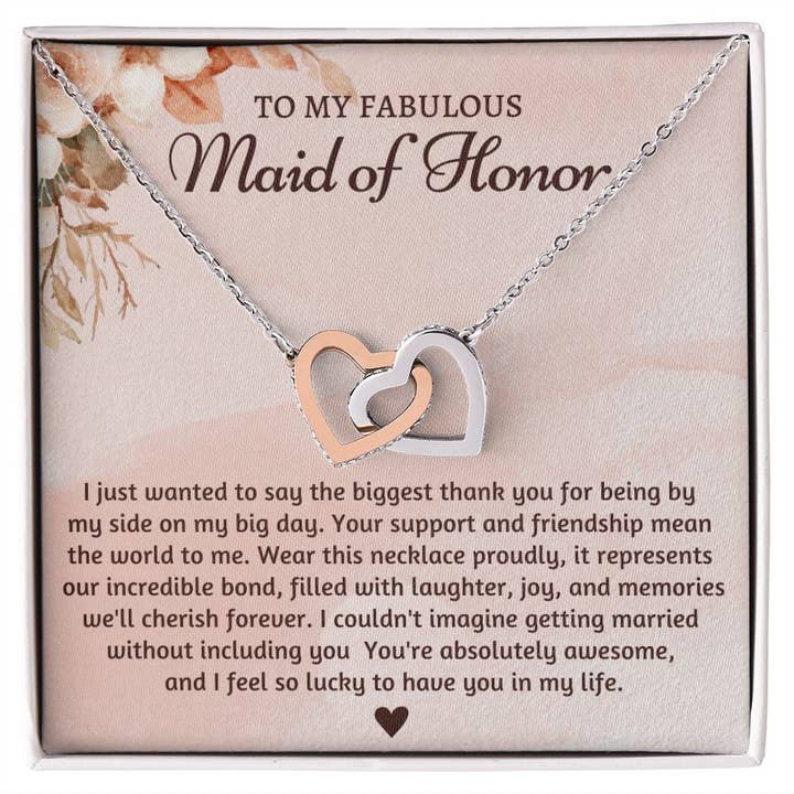 Maid of Honor Thank You Gift Heart Necklace | Limited Edition for wholesale by Carpe Diem Gifts