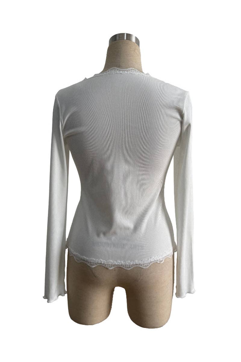 Mccolin - Wholesale Blouse - Dames - Blouse met Knoopsluiting en Kantafwerking7