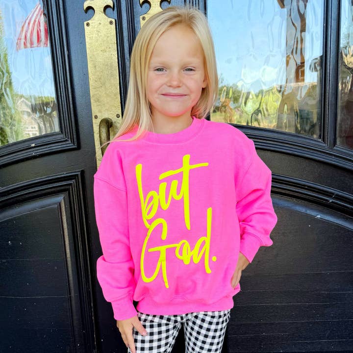 Felpa per ragazzi Puff But God per la vendita all'ingrosso da parte di Poppy & Pine