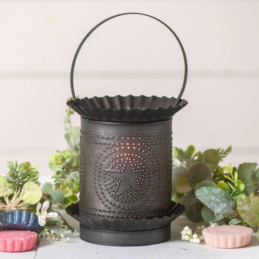 Irvin's Tinware - Vente Chauffe-cire - Réchauffeur de cire Jumbo avec étoile standard en noir bouilloire2