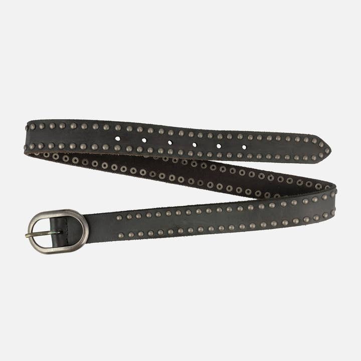 Amsterdam Heritage Leather Belts, Bags, Jackets & Apparel - Wholesale Belt - Women's - Zwier | Oval Buckle Leather Studded Belt17