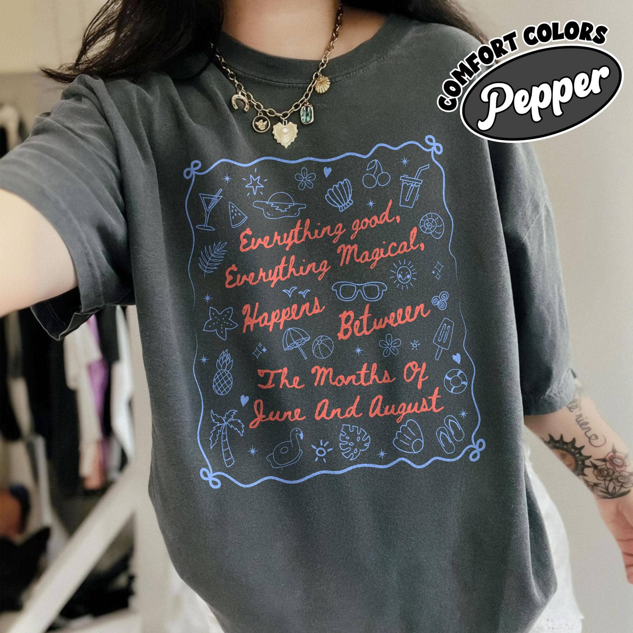 Glaime - Vendita all'ingrosso Maglietta stampata - Donna - Maglietta ispirata a "L'estate in cui sono diventata carina" di Comfort Colors1