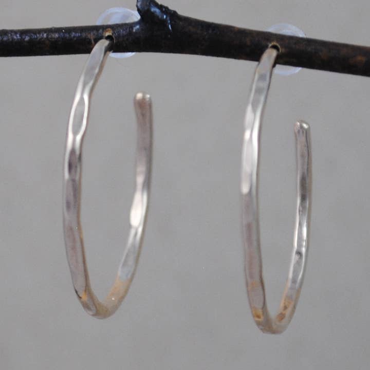 Hammered Hoop Earrings - Gold Filled for wholesale by Cameron Kruse Designs