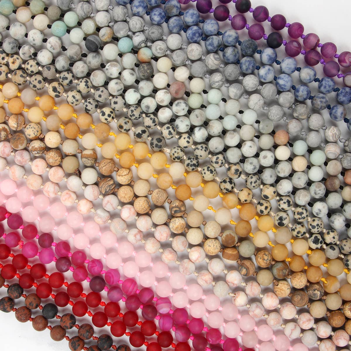 MYS Wholesale Inc - Wholesale Beaded/Pearl Necklace - Natural Stone Hand Knotted Long Necklace32