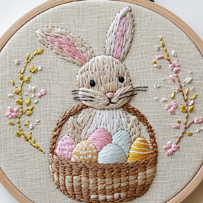 Bunny & Basket of Eggs for wholesale by Darby & Windsor