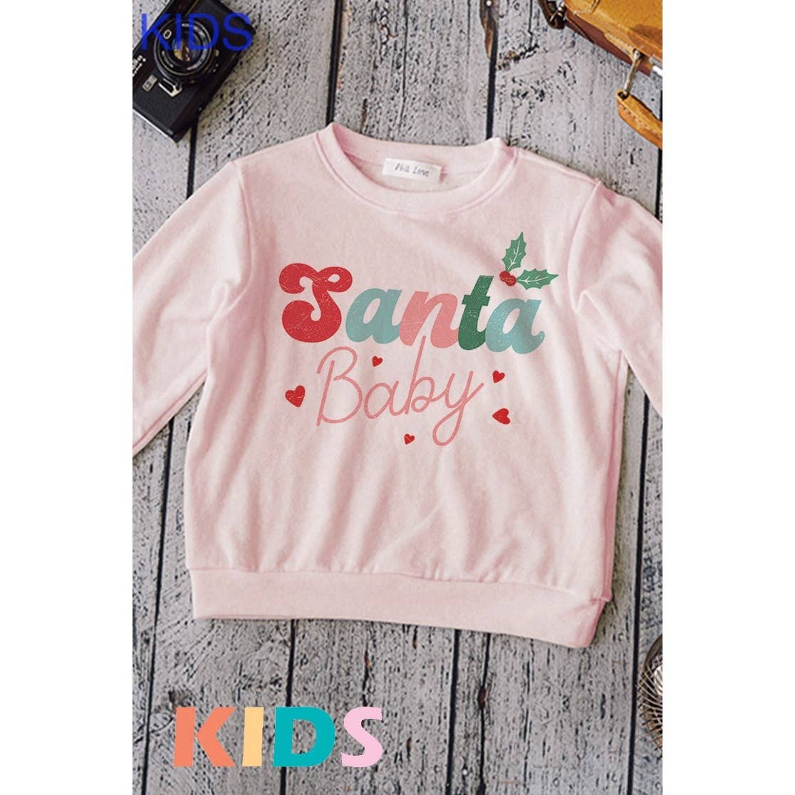 Phil Love - Wholesale Sweatshirt - Kids - Kids Santa baby print Soft Sweatshirt8