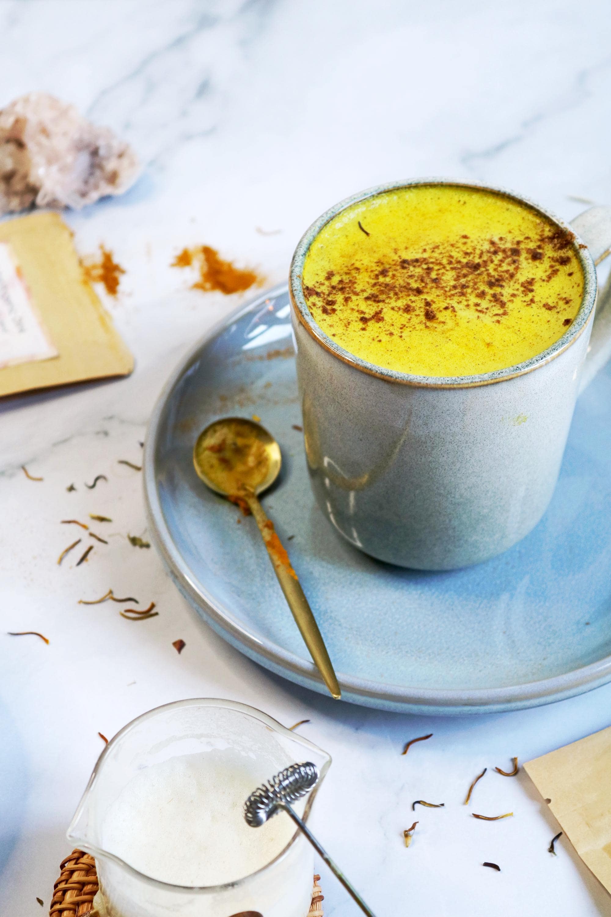 Ayamani Naturals - Vente Boisson diététique en poudre - Golden Latte aux champignons avec Reishi et Chaga, lait doré adaptogène vegan8