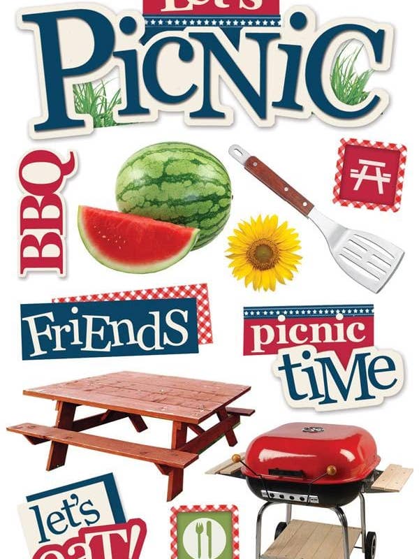 Let's Picnic 3D-Aufkleber für den Großhandel von Paper House Productions