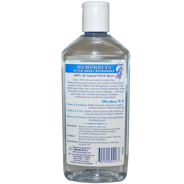 KT Supply – wholesale Facial Toner – Humphreys Witch Hazel Astringent, 16 Oz.
