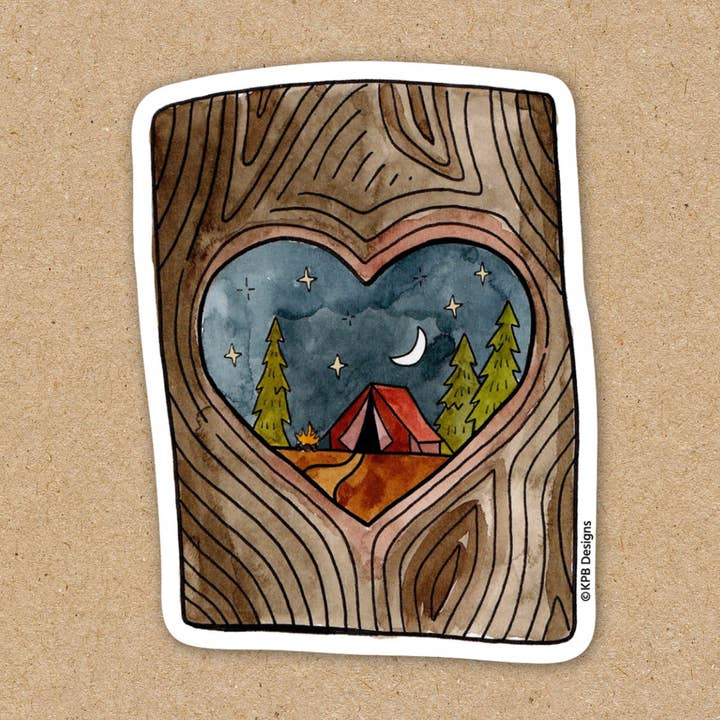Sticker Girl - Wholesale Sticker - Tree Stump Heart Vinyl Sticker0
