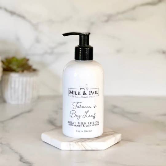 Tobacco & Bay Leaf Goat Milk Lotion for wholesale by Milk & Pail