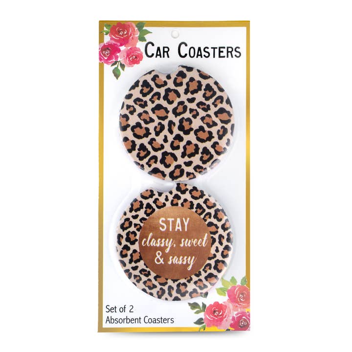 Coffret de 2 pièces Stay Classy Car Coaster pour la vente par BURANO