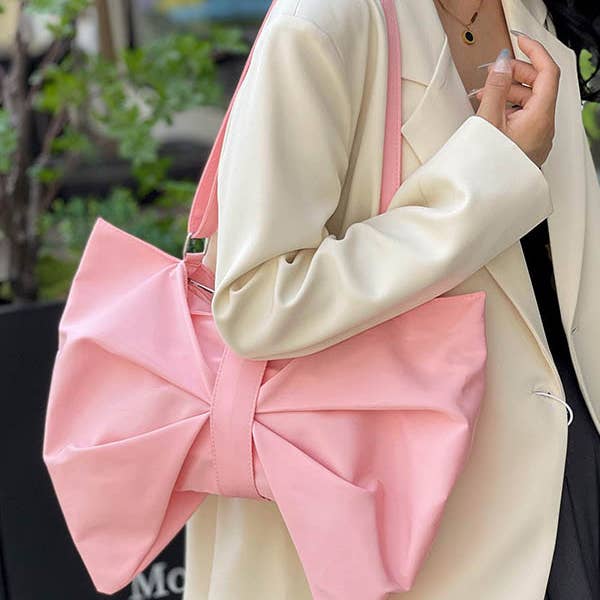 KK Bloom - Wholesale Shoulder Bag - Women's - Bowknot Solid Color Zipper Shoulder Bags