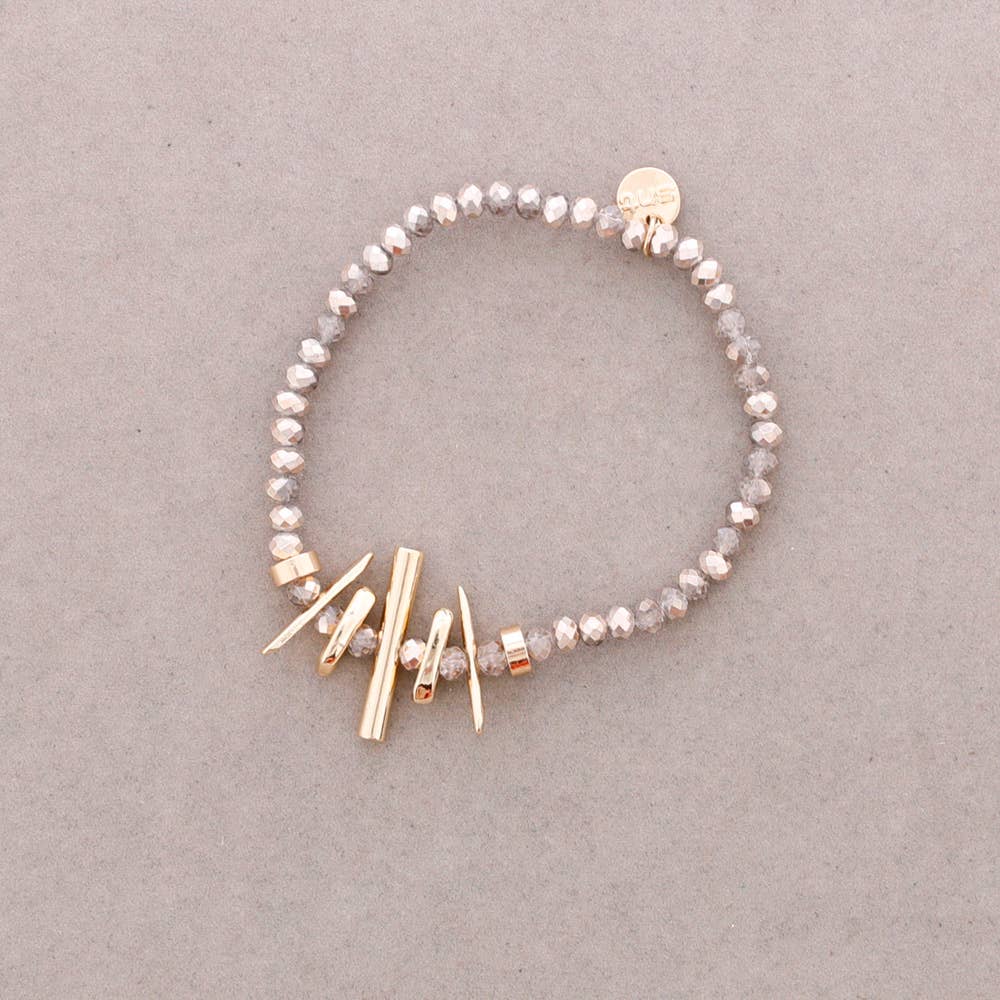 Sonata - Vendita all'ingrosso Gioielli a scatto - Bracciale Elastico Cristalli Sfaccettati Metallo2