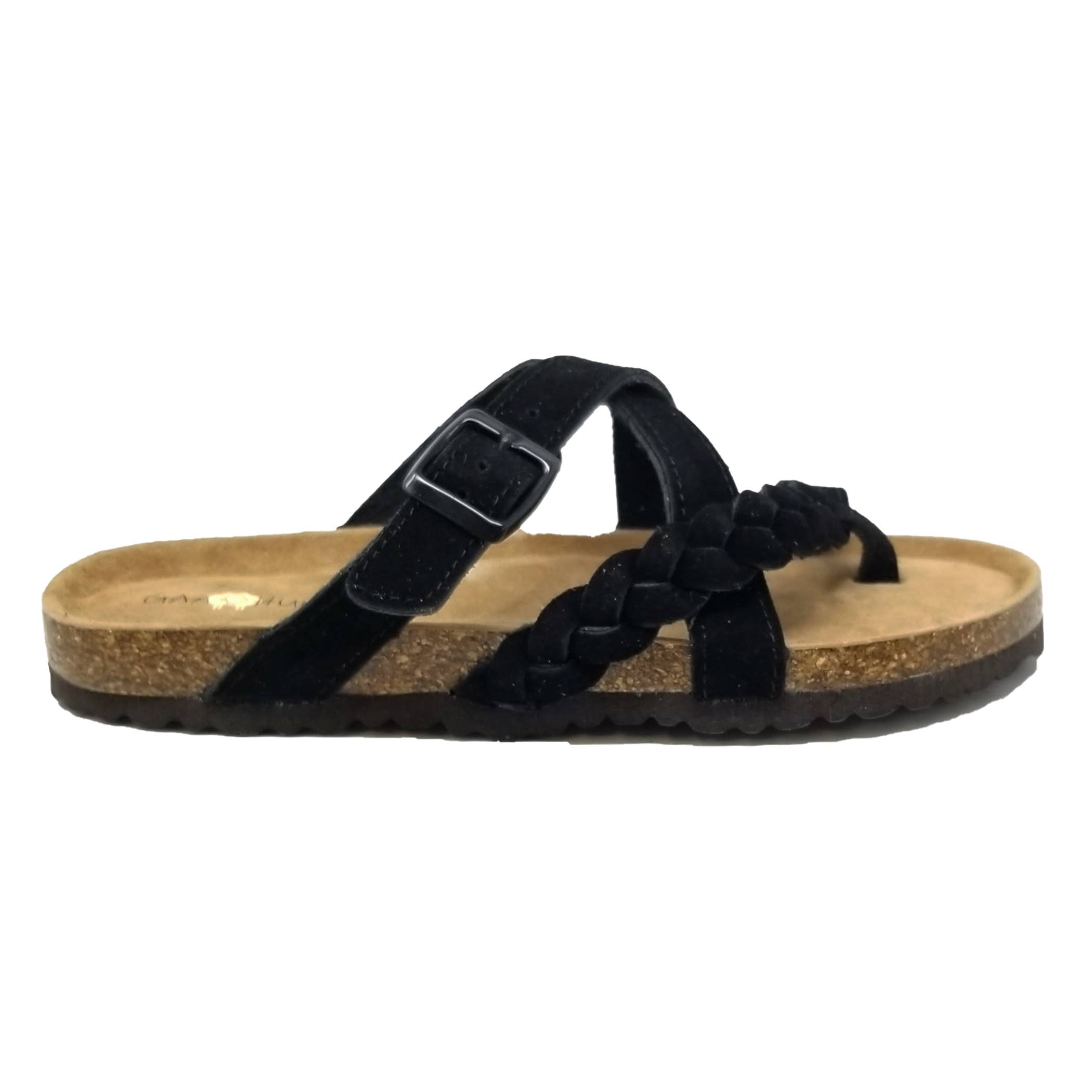 gaahuu - Wholesale Sandals - Women's - Braided Criss Cross Buckled Leather Footbed Sandal1