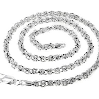 Collana a catena bizantina in argento Sterling da 3 mm per la vendita all'ingrosso da parte di Silver Insanity