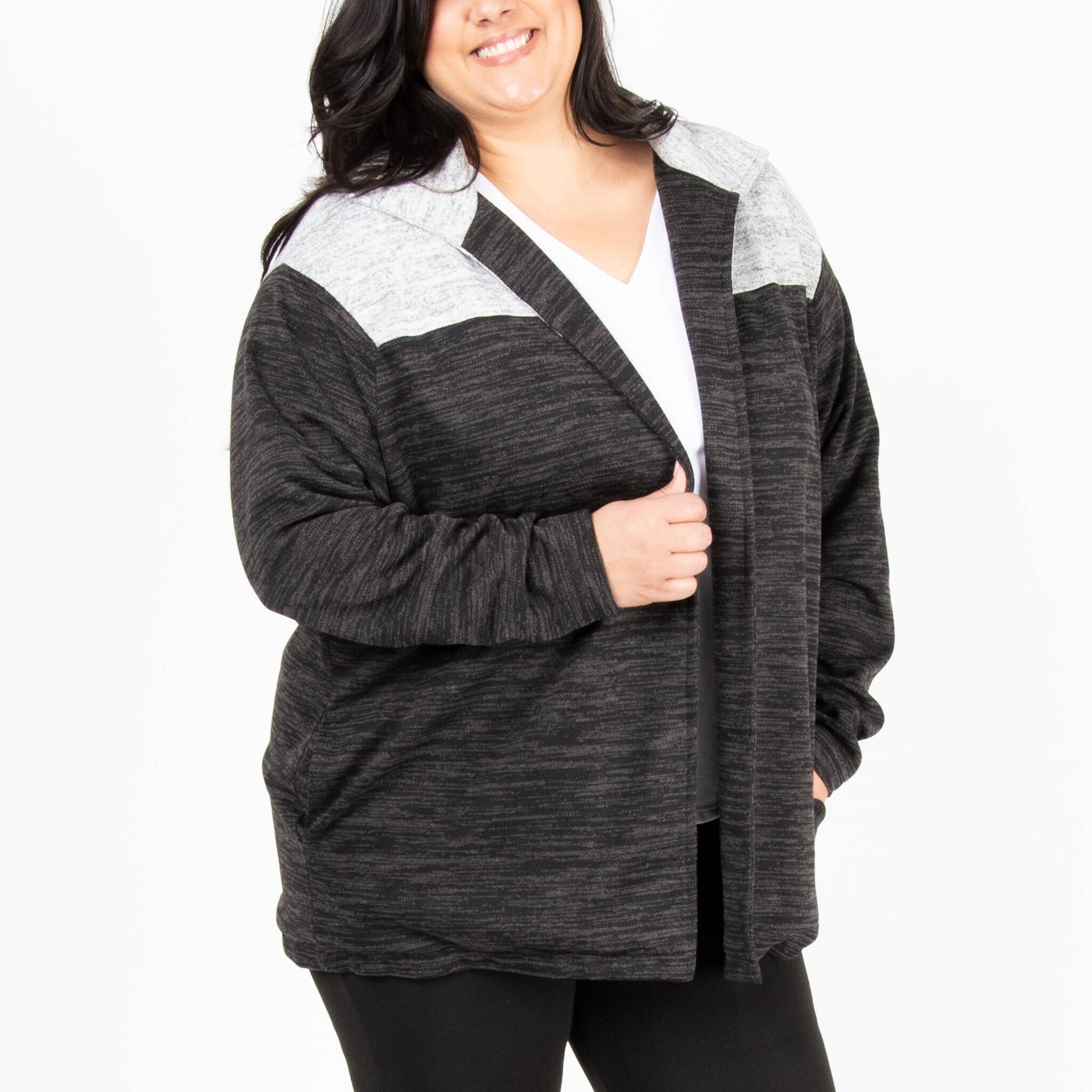 Black Sale - Layla Long Sleeve Melange Fleece Shacket for wholesale on Faire6