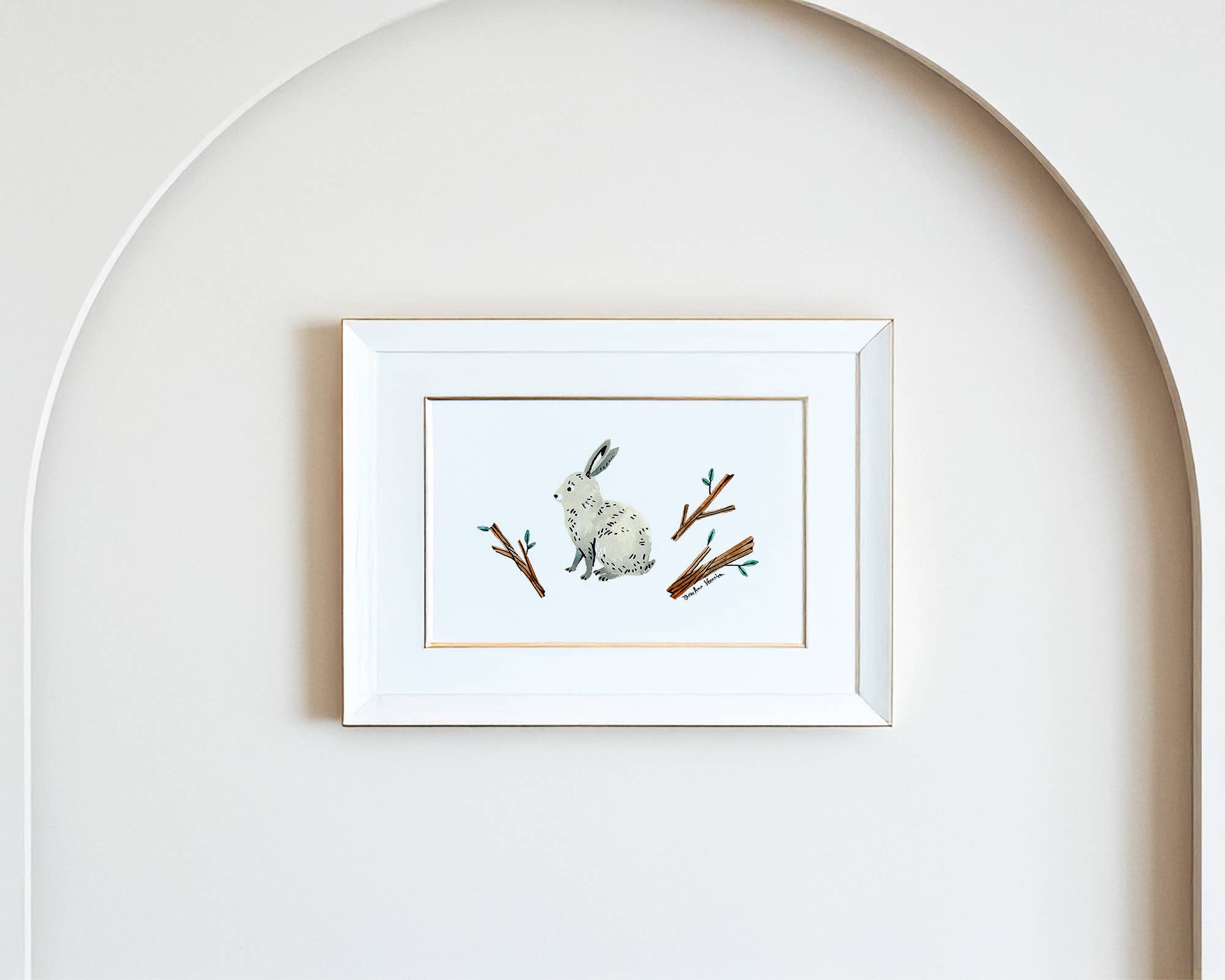 Wildship Studio – Großhandel Kunstdruck – Kaninchen und Zweige Kunstdruck4