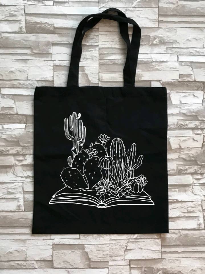 Cactus book tote bag ( for wholesale by Works of Panglossian