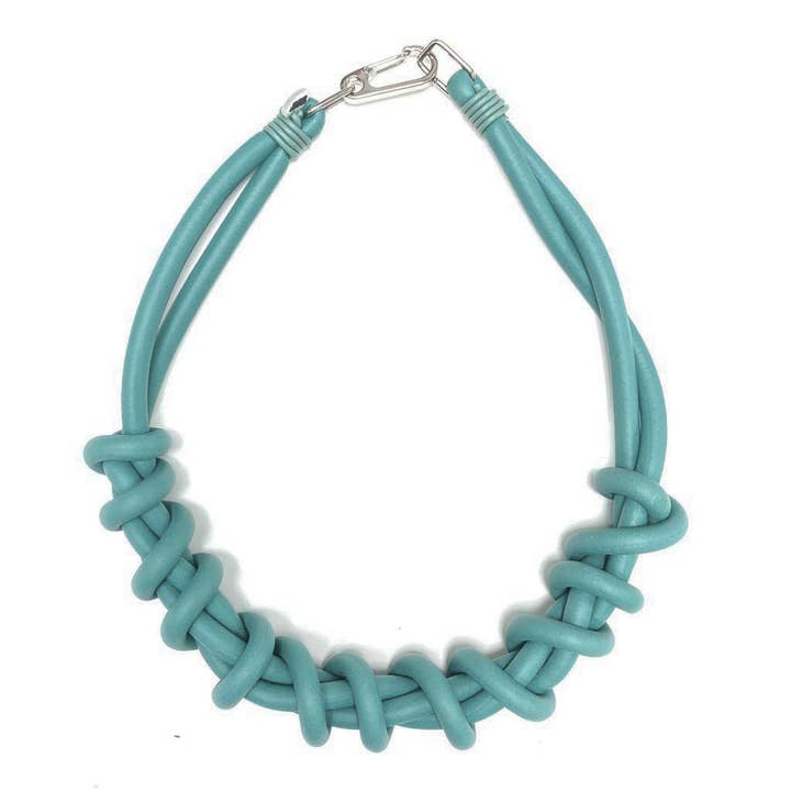 Short rubber sculptural Twist necklace for wholesale by Frank Ideas