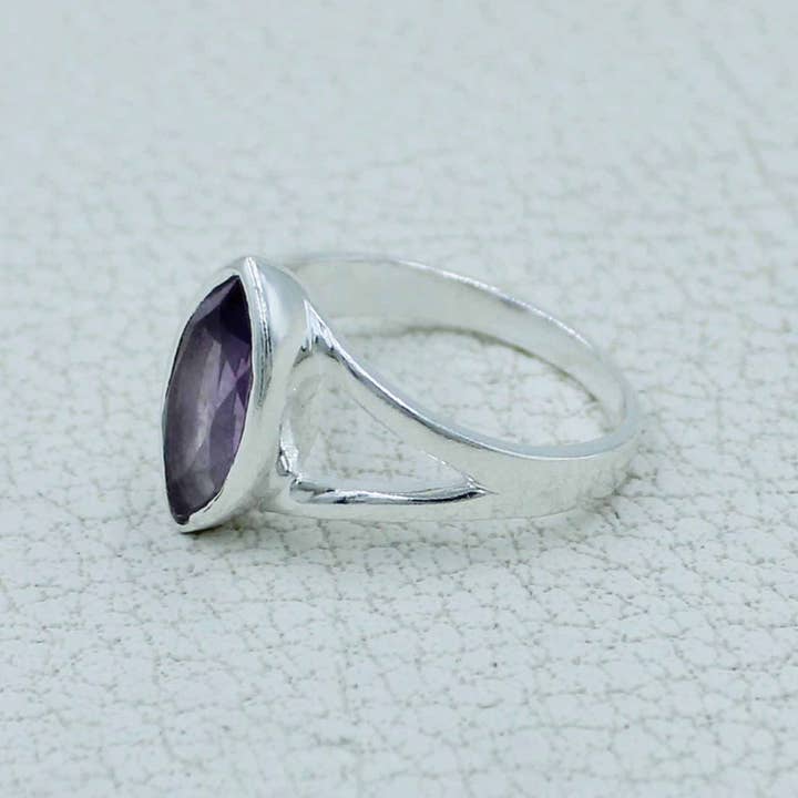 Silvex Jewelry - Wholesale Single Stone/Solitaire Ring - Marquise Amethyst Silver Ring