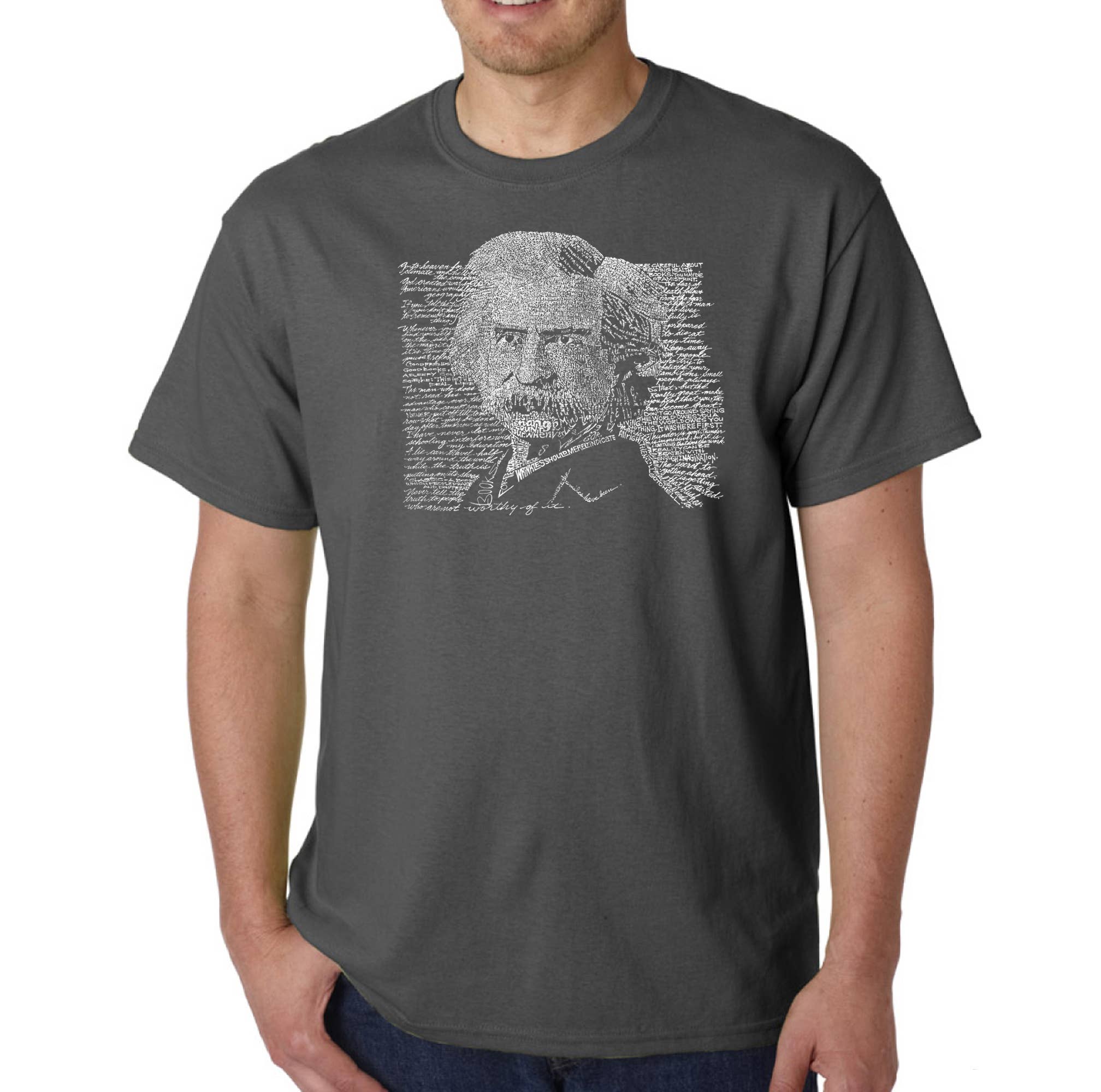 LA Pop Art - Wholesale Screen Printed T-Shirt - Men's - LA Pop Art Men's Word Art T-shirt - Mark Twain5