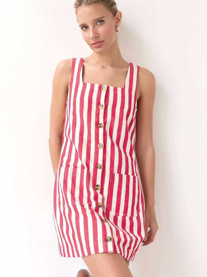 STRIPE SHIFT MINI DRESS - RD1132 for wholesale by RAISONNEL