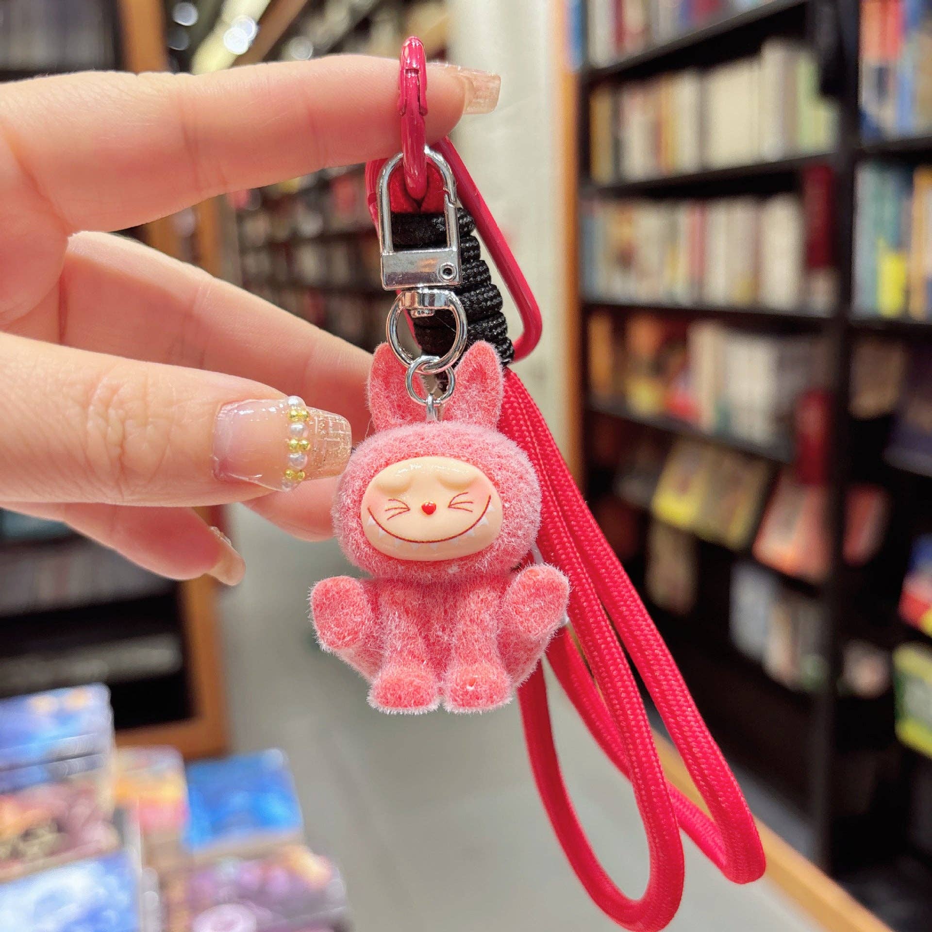 Little Trendy - Wholesale Keychain - Kids - Cute monster flocking keychain pendant gift-random emotion5