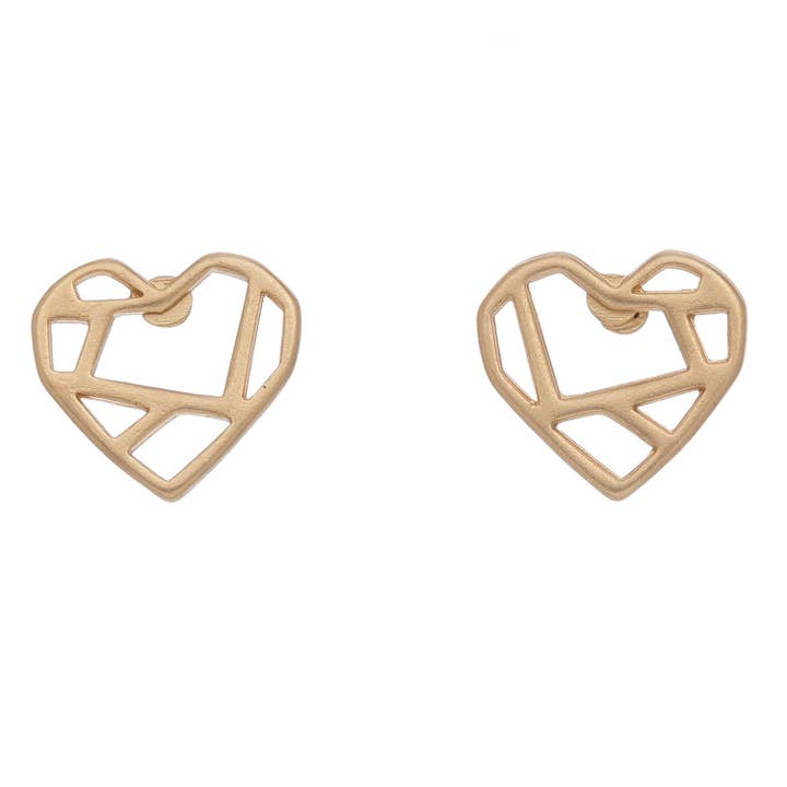 Sale - Stud Buds Geometric Heart Earrings for wholesale by Howard's