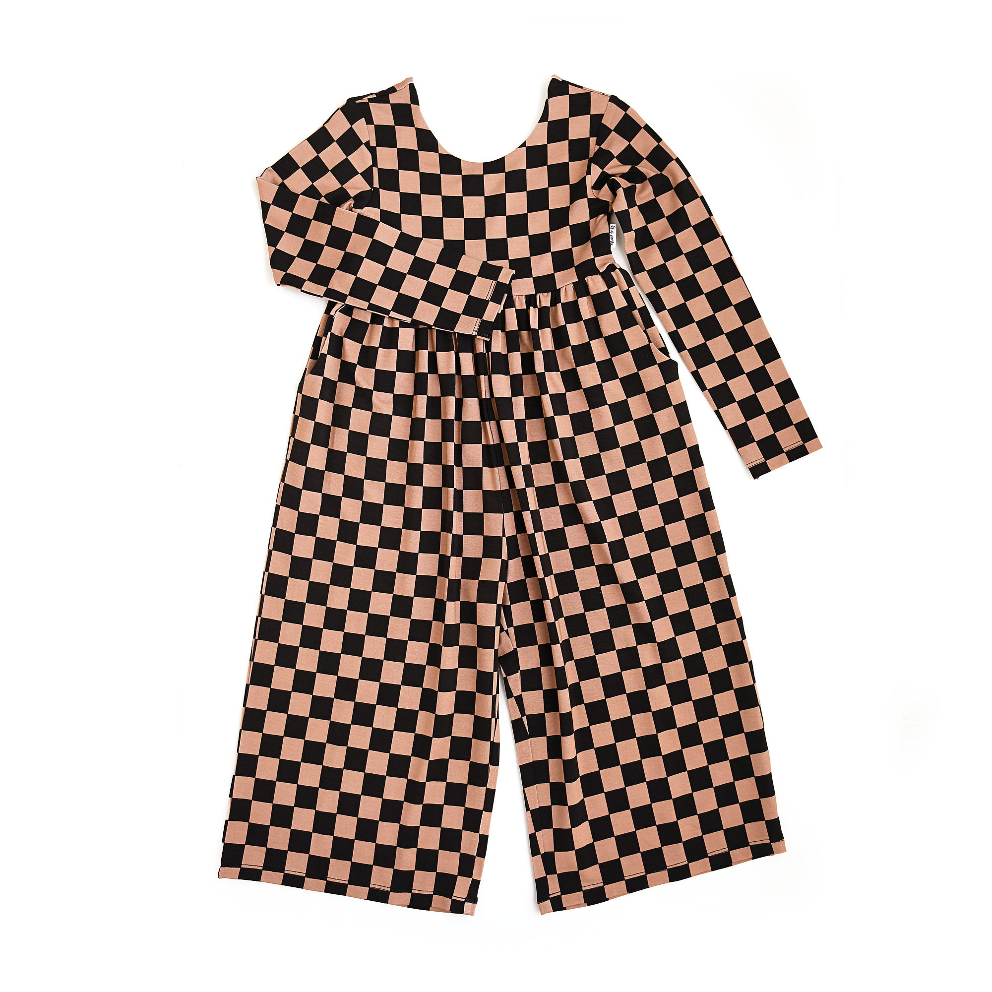 Gigi and Max - Wholesale Jumpsuit - Baby - Bentley WIDE LEG ROMPER Bamboo Checks Kids Clothing Outfit0