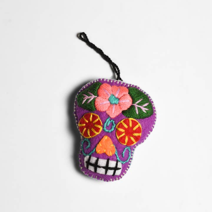 Lumily - Wholesale Ornament - Sugar Skull Embroidered Holiday Ornament - Mexico4