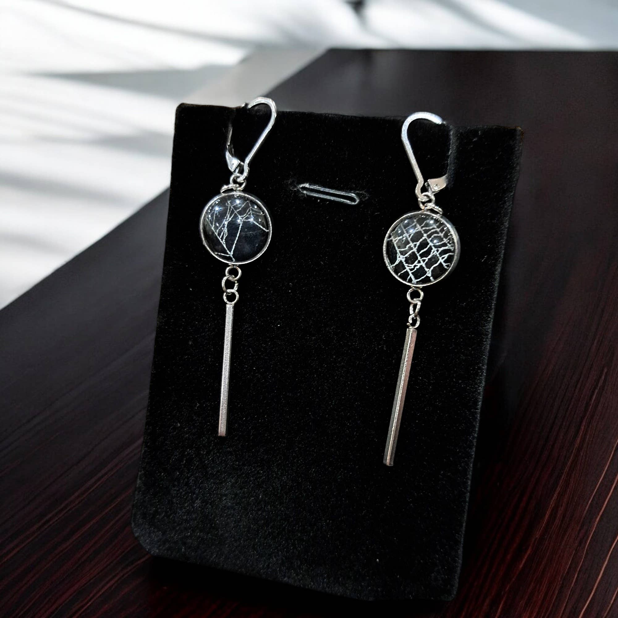 Hell Kitten RVA - Wholesale Dangle Earrings - Real Spiderweb Vertical Bar Dangles6