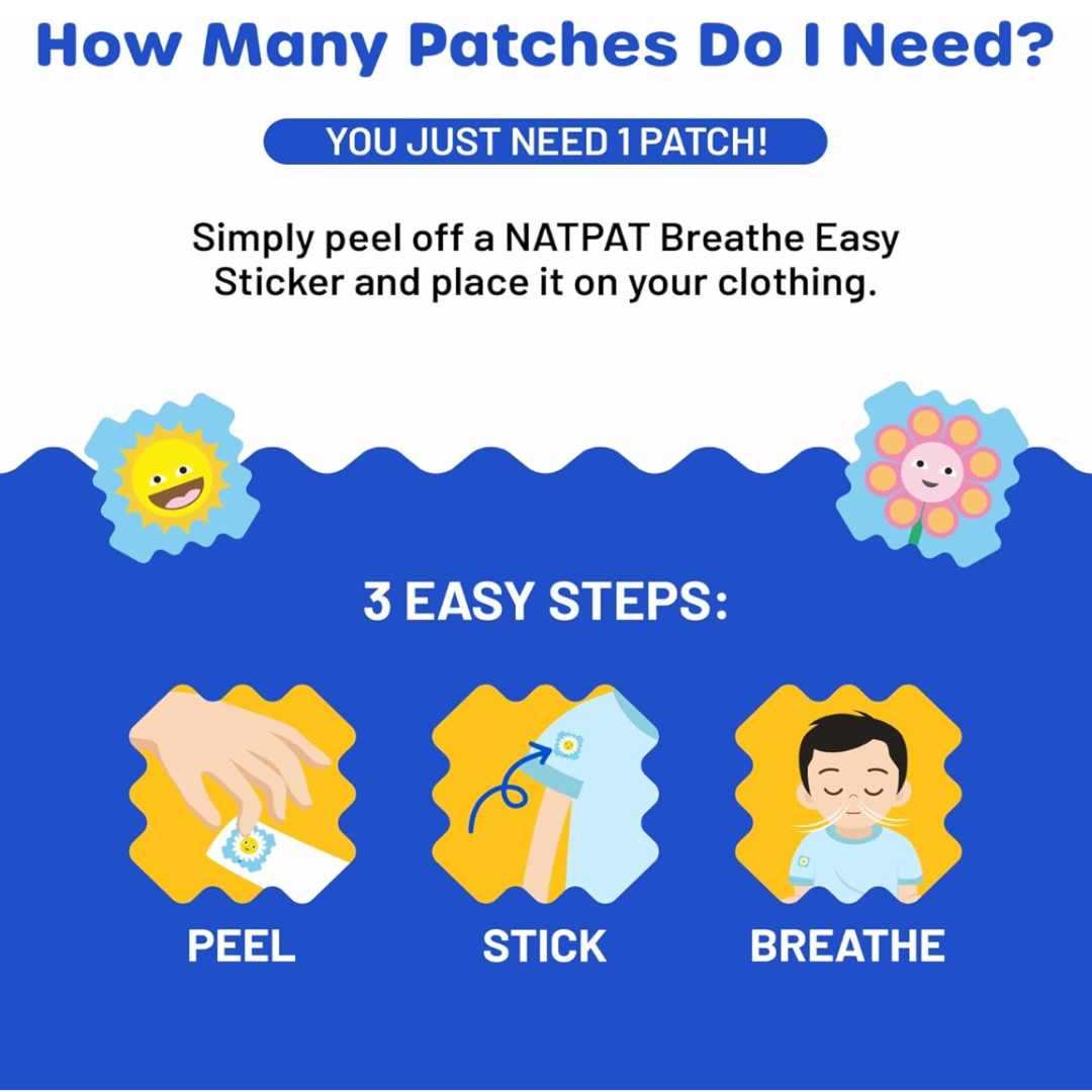 NATPAT – wholesale Sticker – Child & baby – NATPAT Breathe Easy Stickers - Congestion Relief6