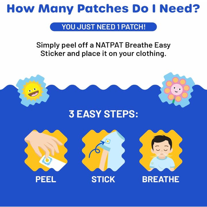 NATPAT - Wholesale Sticker – Child & baby - NATPAT Breathe Easy Stickers - Congestion Relief6