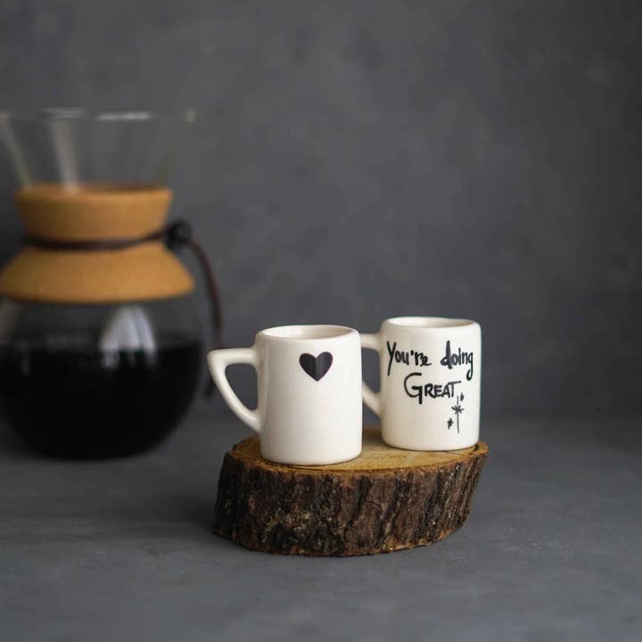 CerAmor Cerâmica - Wholesale Coffee Mug - Set of 2 coffee cups with message - English1