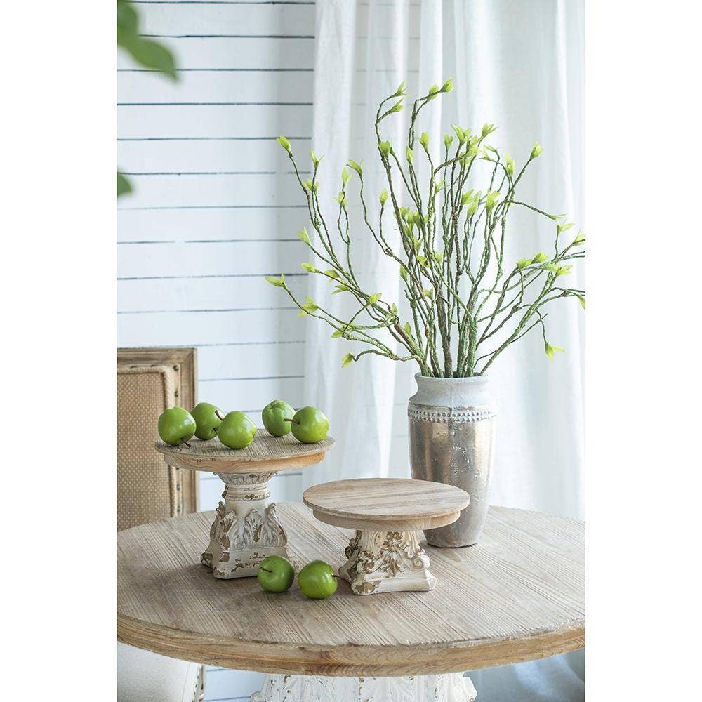 A&B Home Group Inc. - Wholesale Taartplateau - D10,5x7,5" Crème & Bruin Houten Tafelblad Bord12