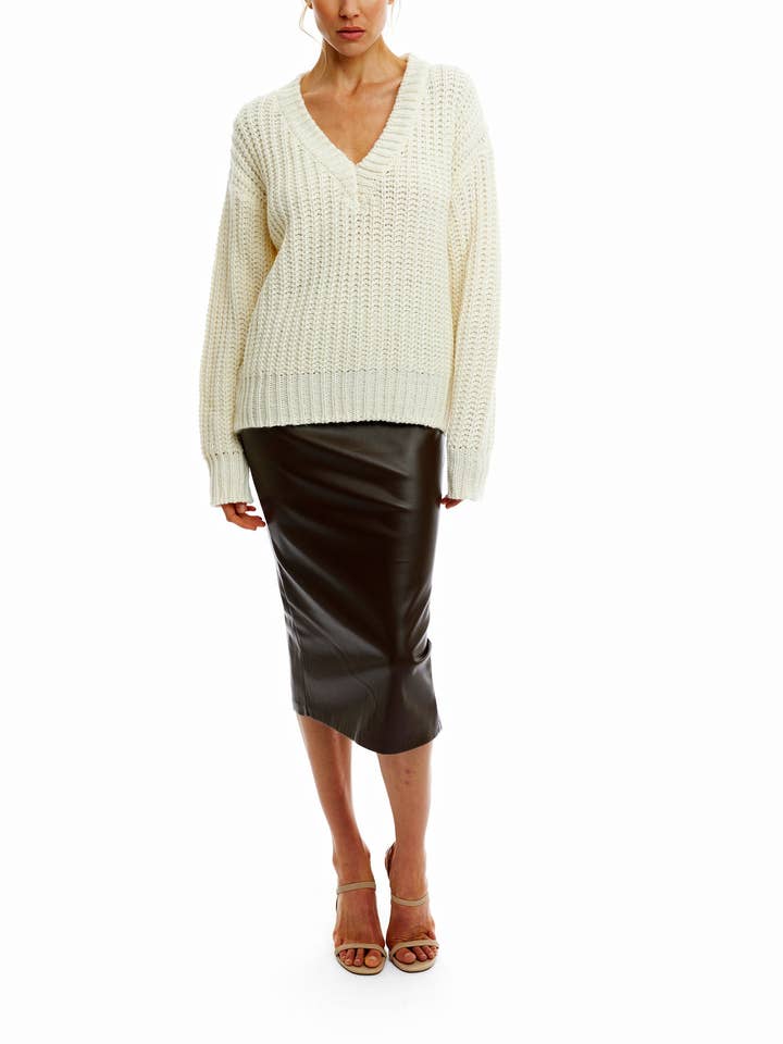 Camisola de Malha com Decote em V Katja por atacado de LBLC the Label