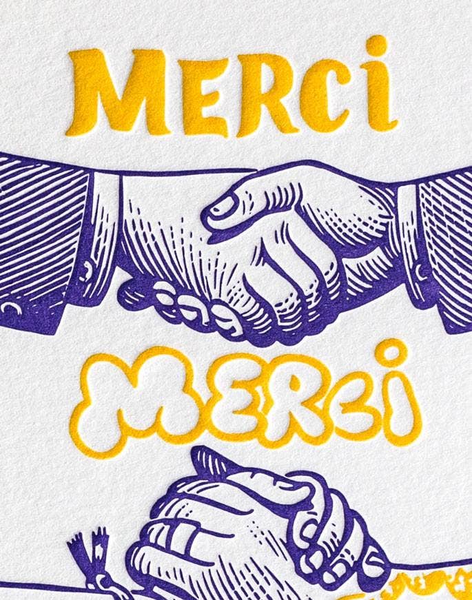 Letterpress de Paris - Wholesale Thank You Card - Thanks Thank You Thank You2