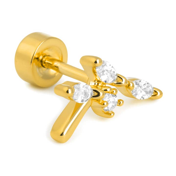 Piercing Luxenter de Zircón Brillante acabado em ouro amarelo 18k - Curat por atacado de Luxenter