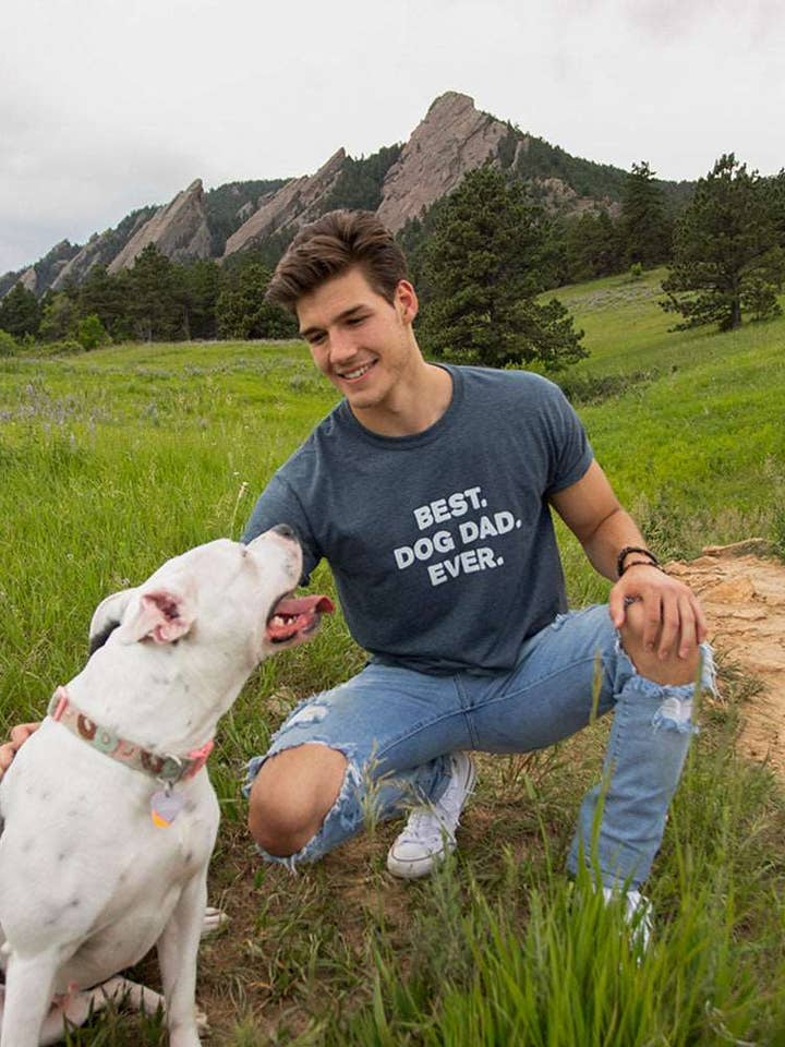 Best Dog Dad Ever Charcoal T-Shirt für Herren für den Großhandel von PAWZ