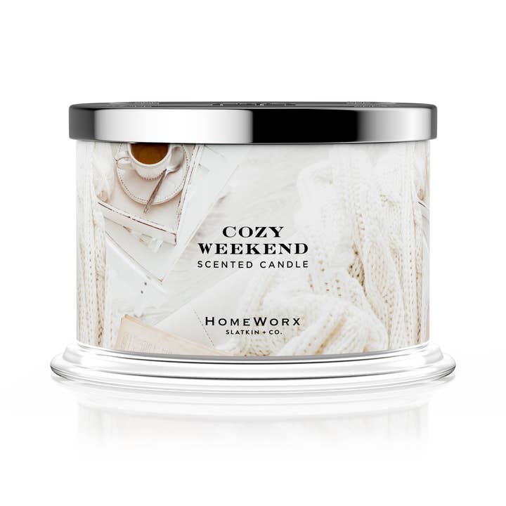 Cozy Weekend 4-wick Candle for wholesale by HomeWorx by Slatkin + Co.