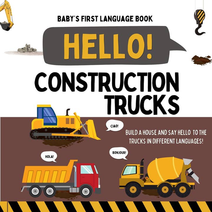 Hello Construction Trucks | Construction Books For Kids  for wholesale by Doodle Paw Press