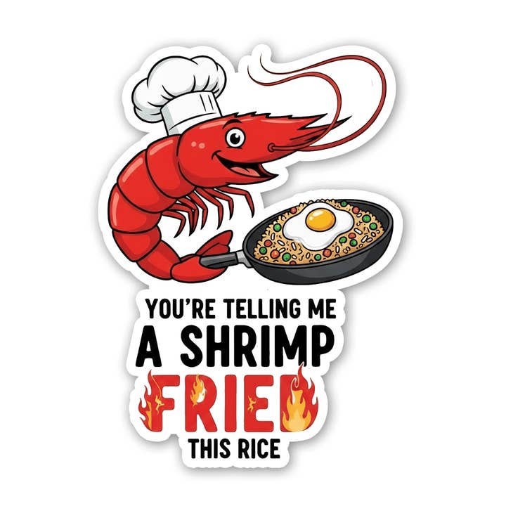 Autocollant Riz Frit aux Crevettes pour la vente par Sticker Atlas