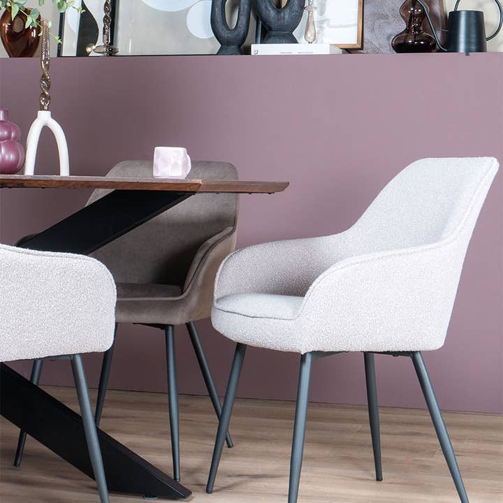 Home67 - Wholesale Chair - Fenna Dining Chair — Bouclé — Natural