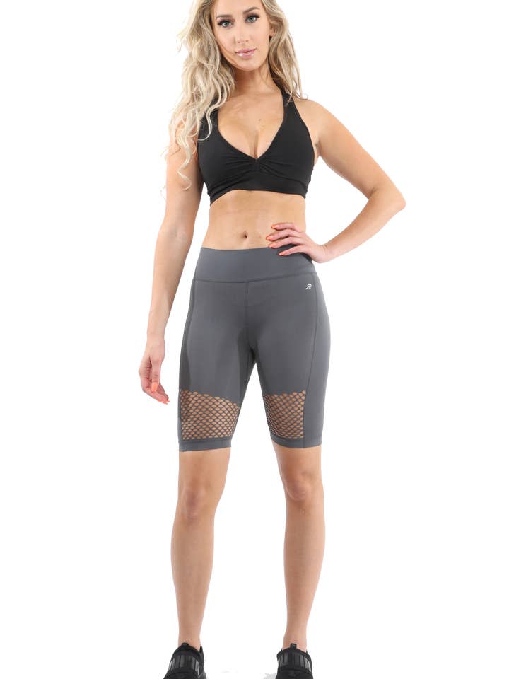 Shorts Activewear Malibu Seamless - Cinzento por atacado de Savoy Active