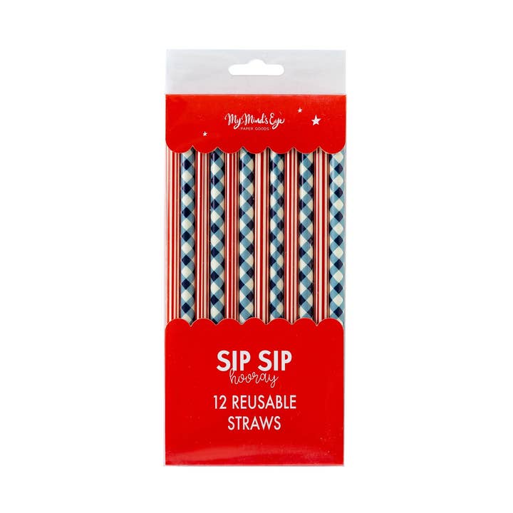 SSP926 - Cannucce riutilizzabili a quadretti e strisce per la vendita all'ingrosso da parte di My Mind’s Eye